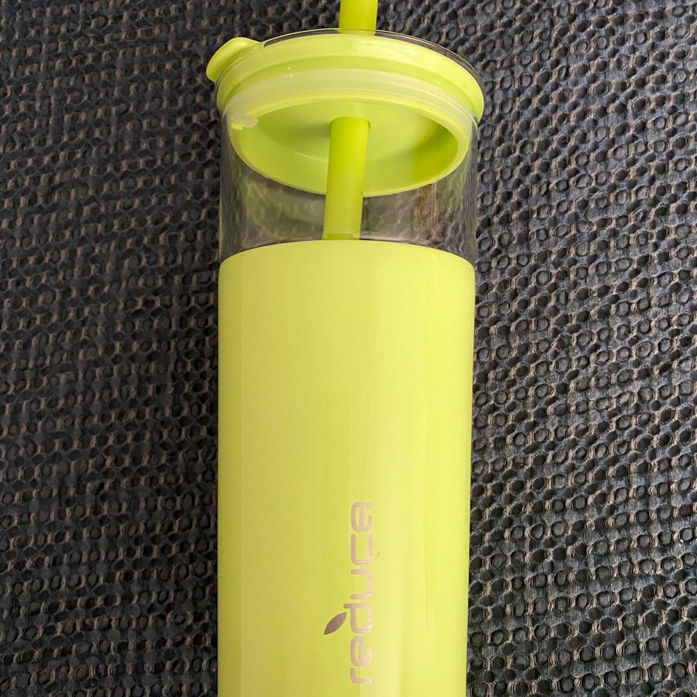 Reduce Lime Green Tumbler with Straw